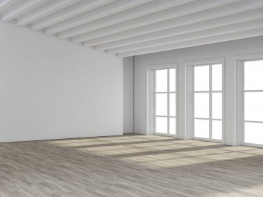 modern parlak iç mekan 3D resimleme