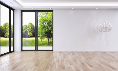 modern parlak iç mekan 3D resimleme