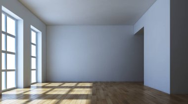 modern parlak iç mekan 3D resimleme