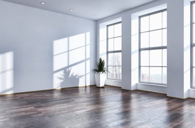 modern parlak iç mekan 3D resimleme