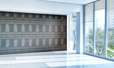 modern parlak iç mekan 3D resimleme