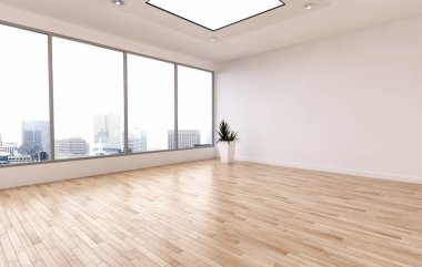 modern parlak iç mekan 3D resimleme