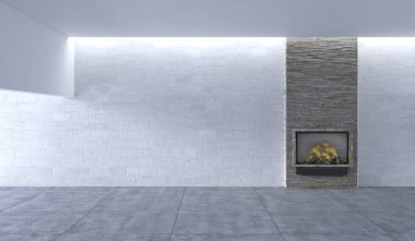 modern parlak iç mekan 3D resimleme