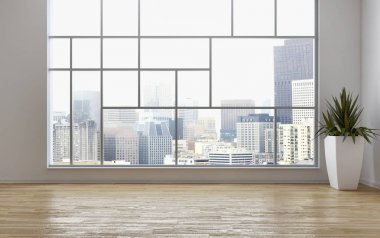 modern parlak iç mekan 3D resimleme