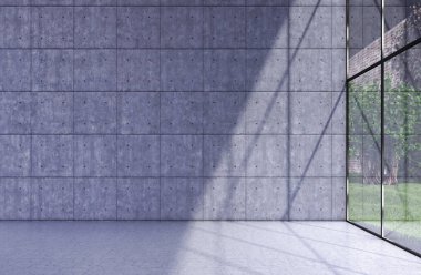 modern parlak iç mekan 3D resimleme