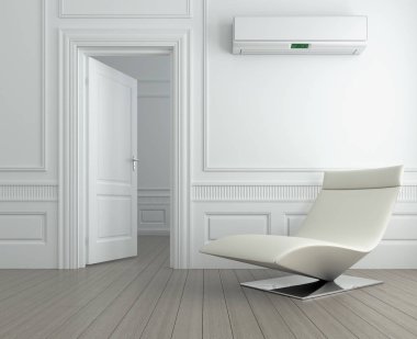 modern parlak iç mekan 3D resimleme