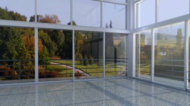 modern parlak iç mekan 3D resimleme
