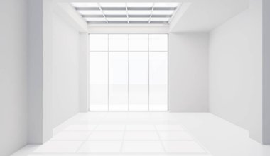 modern parlak iç mekan 3D resimleme