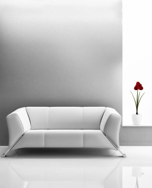 modern parlak iç mekan 3D resimleme