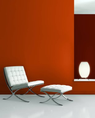 modern parlak iç mekan 3D resimleme