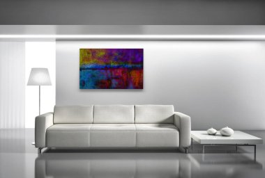 modern parlak iç mekan 3D resimleme