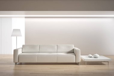 modern parlak iç mekan 3D resimleme