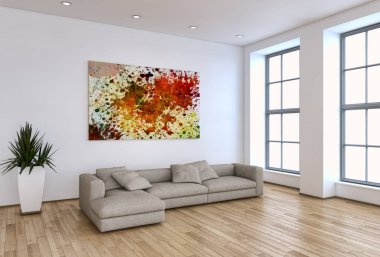 modern parlak iç mekan 3D resimleme