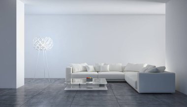 modern parlak iç mekan 3D resimleme