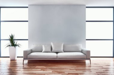 modern parlak iç mekan 3D resimleme