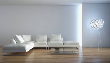 modern parlak iç mekan 3D resimleme