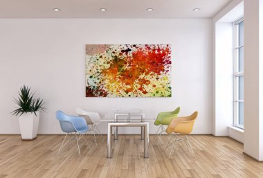 modern parlak iç mekan 3D resimleme