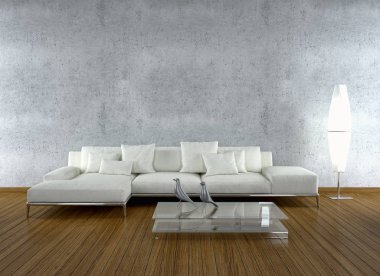 modern parlak iç mekan 3D resimleme