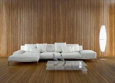 modern parlak iç mekan 3D resimleme