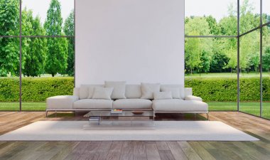 modern parlak iç mekan 3D resimleme