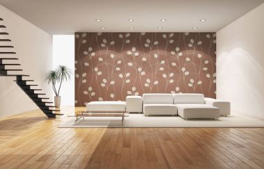 modern parlak iç mekan 3D resimleme