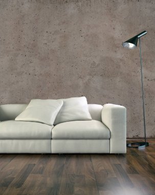 modern parlak iç mekan 3D resimleme