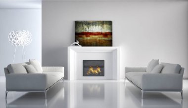 modern parlak iç mekan 3D resimleme