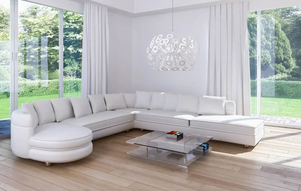 Modern helder interieur 3d rendering illustratie — Stockfoto