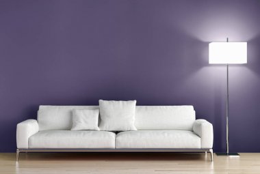 modern parlak iç mekan 3D resimleme