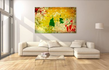 modern parlak iç mekan 3D resimleme