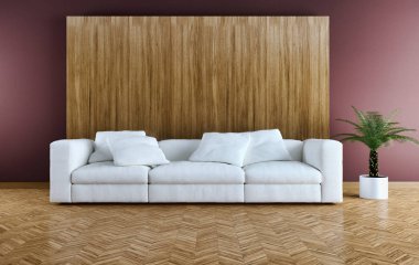 modern parlak iç mekan 3D resimleme