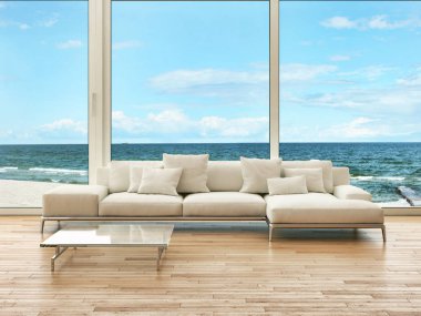 modern parlak iç mekan 3D resimleme
