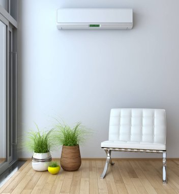 modern parlak iç mekan 3D resimleme