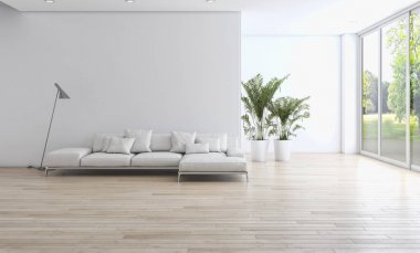 modern parlak iç mekan 3D resimleme