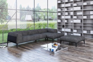 modern parlak iç mekan 3D resimleme