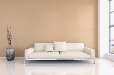 modern parlak iç mekan 3D resimleme