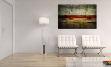 modern parlak iç mekan 3D resimleme