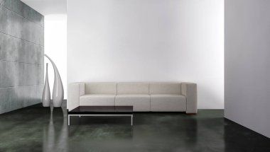 modern parlak iç mekan 3D resimleme