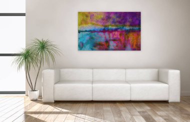 modern parlak iç mekan 3D resimleme