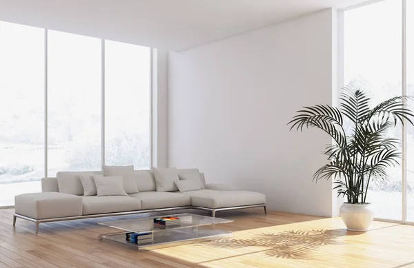 Modern helder interieur 3d rendering illustratie — Stockfoto