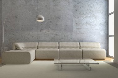 modern parlak iç mekan 3D resimleme