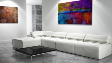 modern parlak iç mekan 3D resimleme