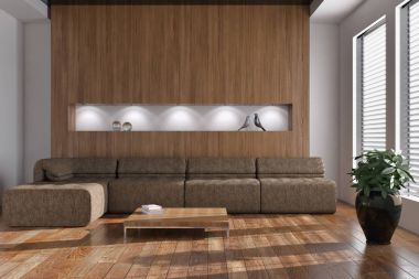 modern parlak iç mekan 3D resimleme