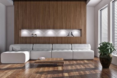 modern parlak iç mekan 3D resimleme