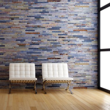 modern parlak iç mekan 3D resimleme