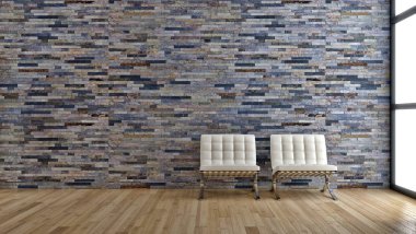 modern parlak iç mekan 3D resimleme