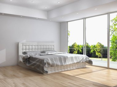 modern parlak iç mekan 3D resimleme