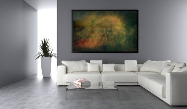 modern parlak iç mekan 3D resimleme