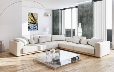 modern parlak iç mekan 3D resimleme