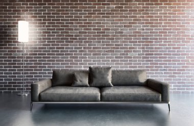 modern parlak iç mekan 3D resimleme